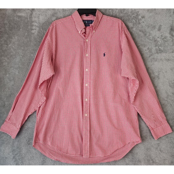 Ralph Lauren Other - Ralph Lauren Blake Shirt Mens Large Red White Gingham Cotton Button Down